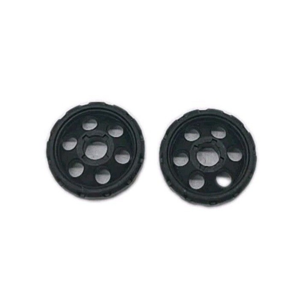 K'Nex Replacement Parts Pieces Lot 2 Black Wheels Rims Hubs Tires 1" Pulley Tire